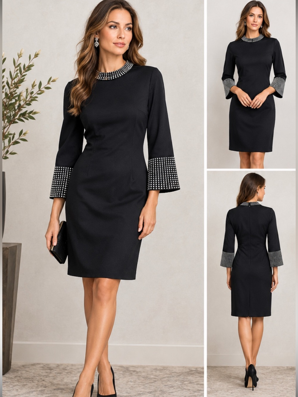 Venus Women’s size 6 black embellished dress. Dark Romantic, gothic